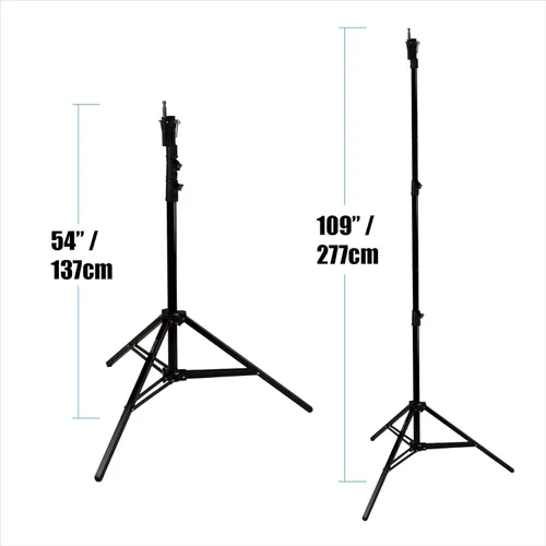 Miniatura 4 de BRITEK Soporte de luz de acero resistente de 9 pies para iluminación de video, retrato y fotografía (2 piezas con bolsa de transporte)