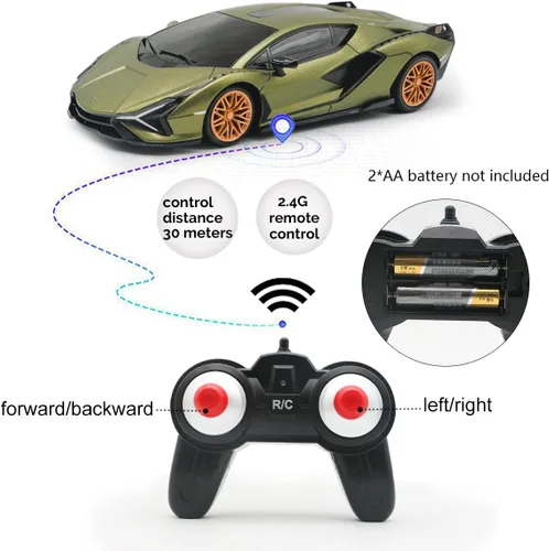 Miniatura 7 de QUN XING Auto a control remoto 1:24 con licencia oficial 2.4GHZ RC Cars Lambo Sport Racing juguete de coche para niños, niños de 4 a 7 años, regalo