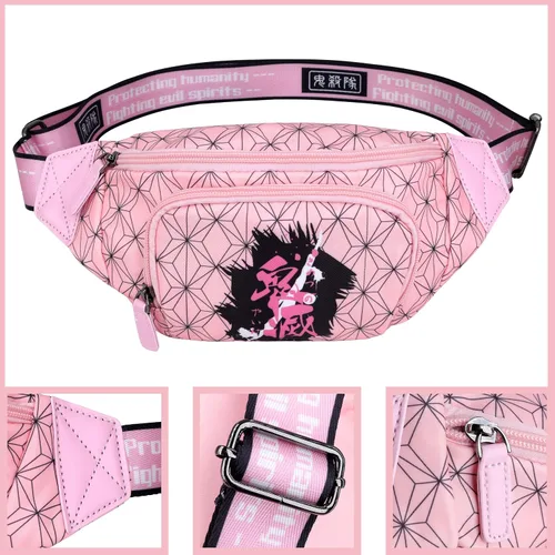 Miniatura 4 de Roffatide Riñonera cruzada de anime para hombres y mujeres, bolsa de cintura para la cadera, bolsa de hombro, bolsa de pecho mochila, Kamado Nezuko