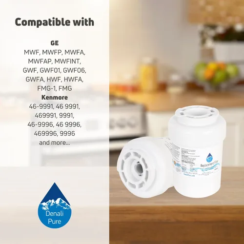 Miniatura 9 de Paquete de 4 filtros de agua de repuesto para refrigerador General Electric GSH25JSRFSS - Compatible con cartucho de filtro de agua de refrigerador