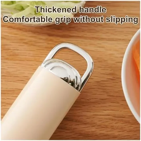 Miniatura 7 de Rallador de cocina de acero inoxidable con mango ergonómico, rallador de queso colgante y zester para cortar sin esfuerzo y fácil de limpiar (beige)