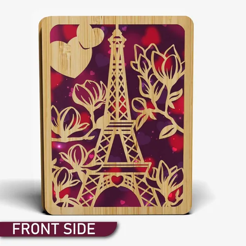 Miniatura 6 de Tarjeta de feliz día de San Valentín para esposa o novia, hecha de bambú real, 5 x 7 pulgadas, 1 paquete (sobre incluido), corte láser, tarjeta