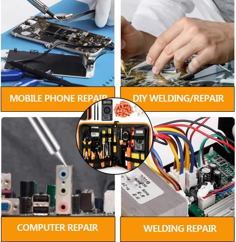 Miniatura 2 de LEATBUY - Herramienta de crimpado CAT5/CAT6, juego de herramientas de crimpado RJ45, herramienta de red, juego de perforación de cable Lan