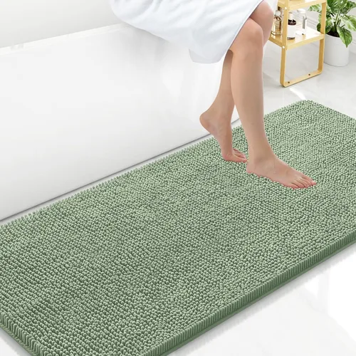 Miniatura 200 de Arotive Alfombras de baño de felpilla extrasuaves y absorbentes, de 24 x 16 pulgadas, lavables a máquina, parte trasera de goma antideslizante
