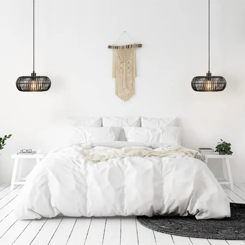 Miniatura 3 de Globe Electric 65701 Maren - Lámpara colgante de 1 luz, negro mate, pantalla de ratán, bombilla no incluida