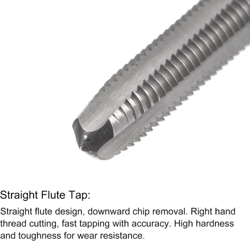 Miniatura 3 de uxcell 12-28 UNF Straight Flute Thread Tap y 0.181 in Twist Drill Broca Set, Titanium Plated 6542 Acero de Alta Velocidad Broca de Perforación