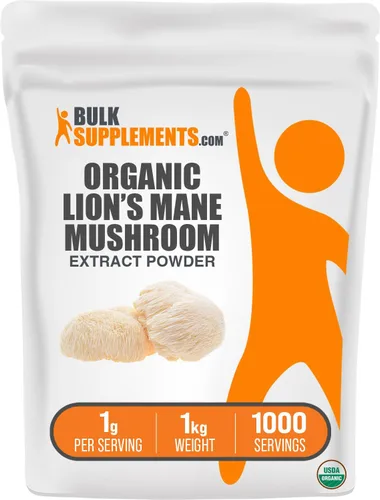 Miniatura 6 de BulkSupplements. com Polvo orgánico de extracto de hongo melena de león - Suplemento en polvo de melena de león, superalimento para el bienestar
