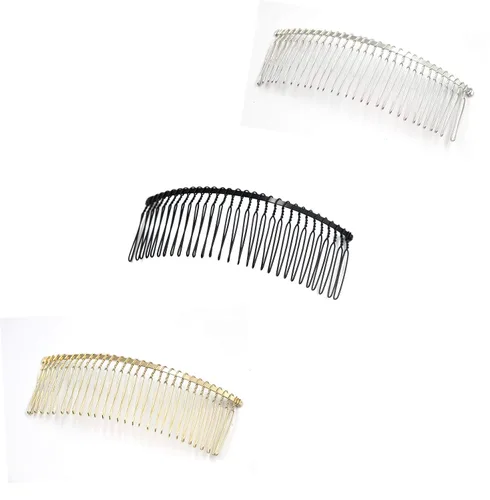 3 piezas de 30 dientes de peine lateral de metal negro dorado plata vintage alambre torcido pinzas para el pelo para mujeres niñas damas fiesta velo