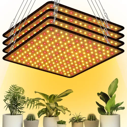 Miniatura 8 de Liliful 4 paneles de luces de cultivo artificiales de espectro completo de 200 W con 225 LED para interior y exterior para tienda de campaña de Azul