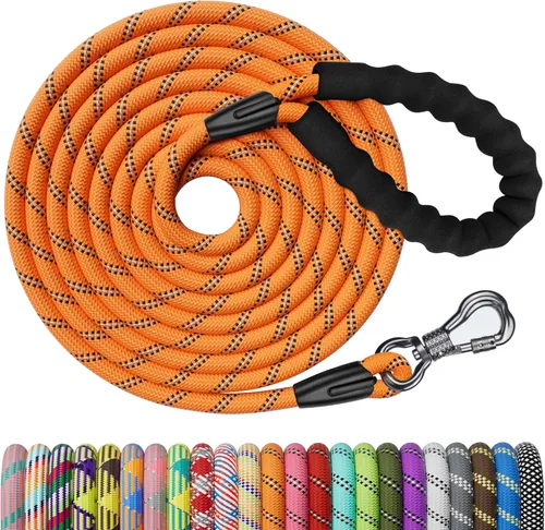 Miniatura 16 de NTR Correa Larga para Entrenamiento de Perros, Correas de Perro de 100 Pies para Perros de Razas Grandes con Gancho Giratorio Bloqueable y Mango