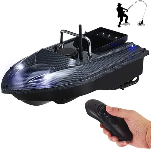 Barco de cebo a control remoto para pesca, rango de 547 yardas, carga de 4.4 lbs, retorno automático, larga duración de la batería, perfecto para