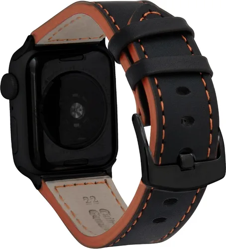 Miniatura 24 de Bandini Correa de cuero para hombre para Apple Watch de 1.732 in 1.772 in 1.654 in 1.614 in 1.575 in 1.496 in 1.929 in y Ultra, correa de iWatch