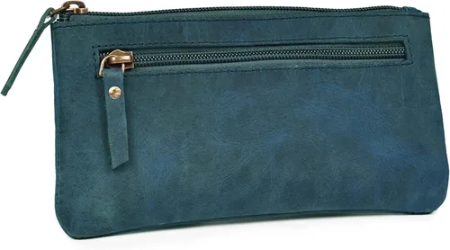 Miniatura 12 de LEATHER VILLAGE Estuche de Cuero para Lápices y Bolígrafos - Marrón Rústico/Vintage - 8"X4" - Doble Bolsillo - Elegante y Práctico Estuche