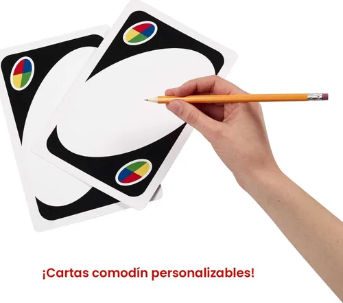 Miniatura 4 de Mattel Games Juego de cartas UNO gigante para niños, adultos y familias, accesible para daltónicos y con baraja grande personalizable