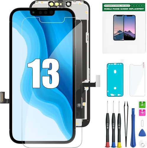 EXW Pantalla de repuesto para iPhone 13 de 6.1 pulgadas, digitalizador de pantalla LCD Full HD, pantalla táctil de calidad con herramientas de