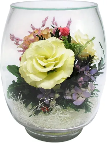 Miniatura 11 de Fiora Flower Rosas preservadas y arreglo floral en jarrón de vidrio sellado Dura hasta 5 años Regalo elegante para bodas, cumpleaños y Rojo