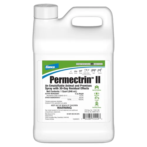 Miniatura 10 de Insecticida Permectrin II para animales de granja, insecticida, efectos residuales de 30 días, botella de 8 onzas líquidas