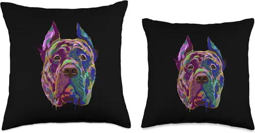 Miniatura 3 de Perro De Presa Canario Designs Colorido Perro De Presa Canario Throw Pillow 16.0 x 16.0 in, Multicolor