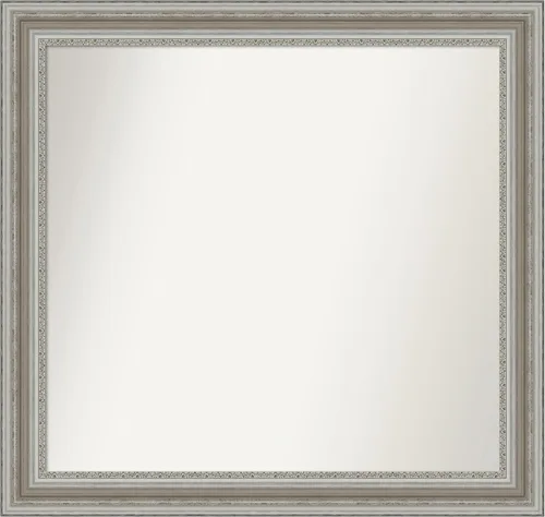 Miniatura 119 de Amanti Art Espejo de baño plateado para sobre el fregadero, 26 x 26 pulgadas, espejo cuadrado de plata antigua, marco de madera tradicional mediano