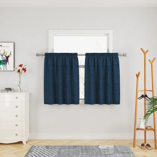 Miniatura 84 de UPOPO Cortinas de Niveles Beige Sobre Fregadero con Textura de Lino para Ventana de Cocina de 16 Pulgadas de Largo Caravana Privacidad Pequeñas