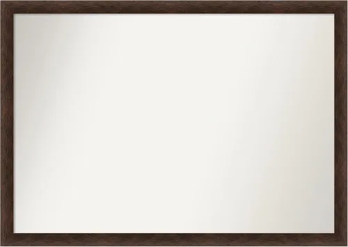 Miniatura 155 de Amanti Art Espejo de pared personalizado no biselado (24 x 27 pulgadas), marco estrecho de nogal chipre - varios tamaños personalizados - Espejo