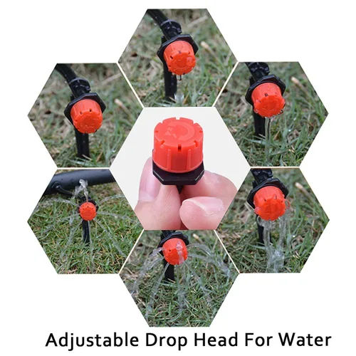 Miniatura 4 de Sistema automático de riego por goteo de 50 pies para jardín, kit de micro riego de 1/4 pulgadas con boquilla de nebulización ajustable y goteros