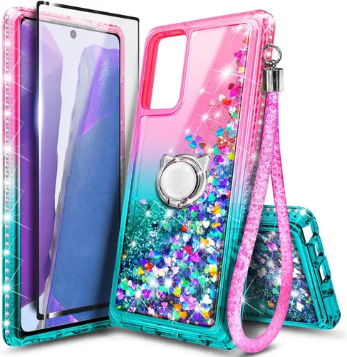 Miniatura 43 de NGB Diseñada para funda Samsung Galaxy Note 10+ (Plus), Rosa/Aguamarina Funda con Purpurina Líquida Brillante Linda para Mujeres Niñas Niños