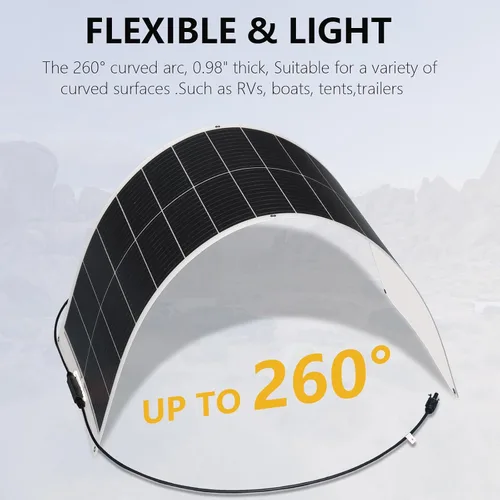 Miniatura 4 de XINPUGUANG Panel solar flexible de 100 W, kit de sistema de 12 V, cables de controlador de carga de 10 A con clip de cocodrilo, cables de conector