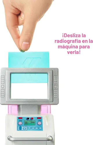Miniatura 3 de Barbie Juego de carreras de clínica de enyesado rápido con muñeca doctora de cabello castaño, muebles y más de 30 accesorios, incluyendo moldes