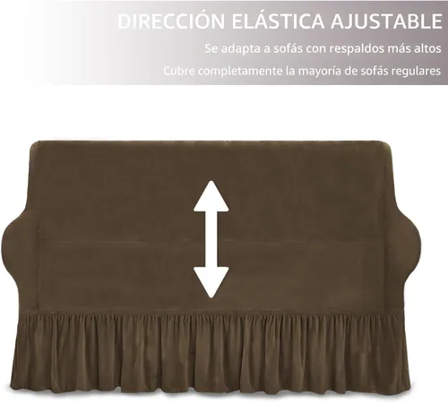 Miniatura 5 de NICEEC Funda de Sofá Súper Suave de 1 Pieza Marrón Funda Deslizable para Sofás Elástica Universal de Spandex Fundas de Sofá para Sala de Estar Fácil