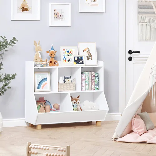 Miniatura 6 de UTEX - Organizador de almacenamiento de juguetes, estantería para niños y almacenamiento de juguetes con patas, organizador de almacenamiento de 5