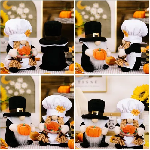 Miniatura 8 de DECHOUS Gnomos de Acción de Gracias, decoración de la casa para el hogar, girasoles, decoración de otoño, gnomo de felpa de otoño, gnomo de pavo