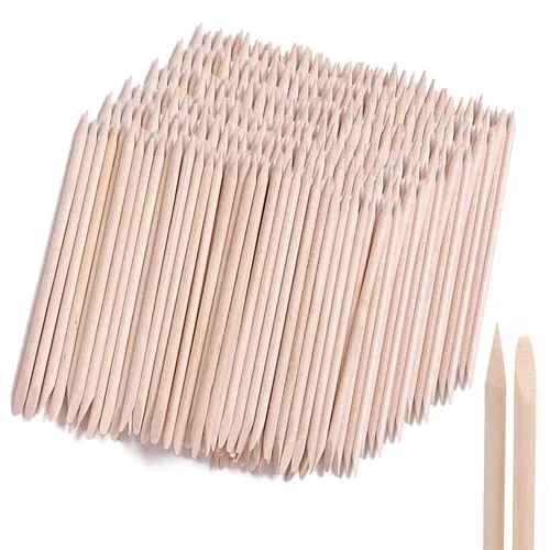 Miniatura 8 de Palitos de madera naranja para arte de uñas, 50 unidades, herramienta multifuncional para quitar cutículas, manicura y pedicura, 4.5 pulgadas