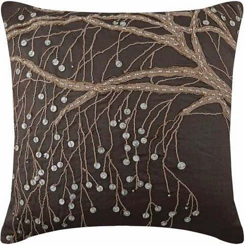 Miniatura 17 de The HomeCentric Fundas de almohada, fundas de cojín decorativas marrones para sofá de 16 x 16 pulgadas (15.7 x 15.7 in), cojines jacquard, 7. Marrón
