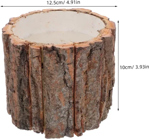 Miniatura 3 de DOITOOL Maceta de troncos de troncos de madera, maceta rústica de corteza para centros de mesa, bodas, fiestas, hogar, oficina, balcón, decoración