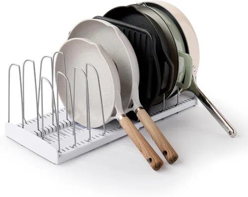 Miniatura 12 de YouCopia StoreMore Estante para Utensilios de Cocina con Alambres Altos de Acero, Organizador Ajustable para Sartenes y Tapas para Almacenamiento