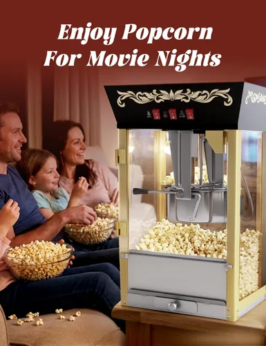 Miniatura 2 de Máquina de palomitas de maíz para encimera de 12 onzas, máquina de palomitas de maíz profesional retro, máquina de palomitas de maíz estilo cine