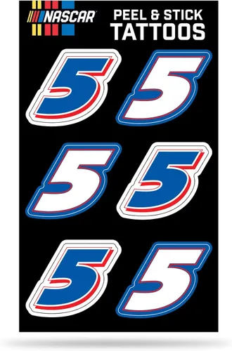 Miniatura 3 de NASCAR Chase Elliott - Tatuaje vertical para despegar y pegar tatuajes temporales - Ojo negro - Aprobado por el día del juego