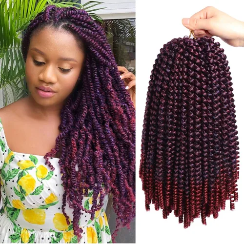Miniatura 50 de Beyond Beauty Cabello de Ganchillo Spring Twist 90 hebras 8 pulgadas Spring Twists Esponjosas Trenzado, Trenzas de Ganchillo Spring Twist Bomb Twist