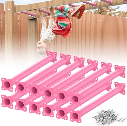 Miniatura 11 de Kit de Barras de Mono de 16.5 Pulgadas Peldaños de Escalera de Patio de Juegos para Patio Trasero Interior Exterior Niños Barras de Metal Juego