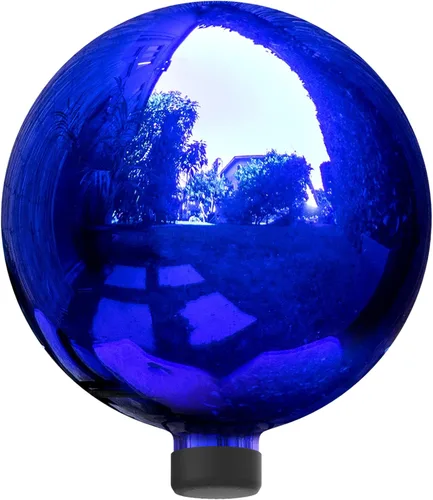 Alpine Corporation Globo mirador de cristal para interiores y exteriores de 10 pulgadas — Decoración festiva de jardín y patio — Azul