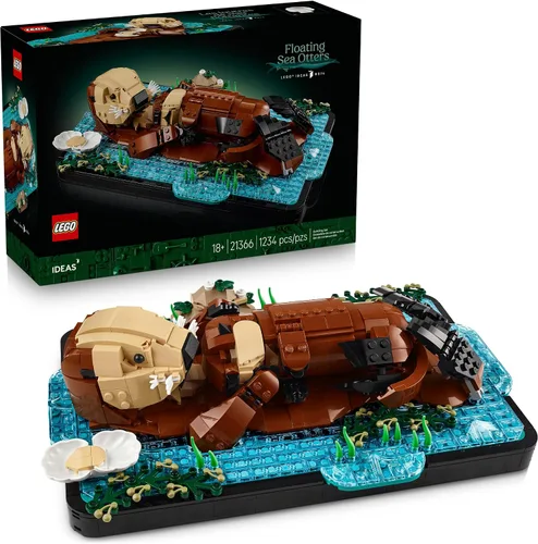 LEGO Ideas - Juego de construcción de nutrias marinas flotantes para adultos, decoración de habitación u oficina para mujeres y hombres, a partir de