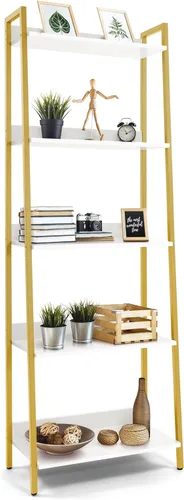 Miniatura 13 de CAPHAUS Estantería de Escalera de 4 Niveles, Estante Independiente de 24 Pulgadas de Ancho, Estantería Librero de Almacenamiento Organizador, Gris
