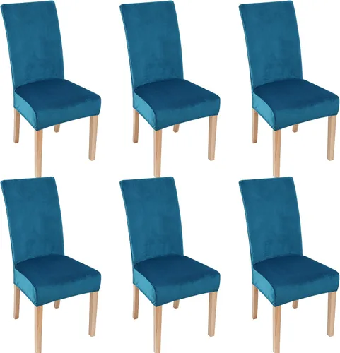 Miniatura 31 de smiry - Fundas para sillas de comedor de terciopelo elástico y suave, extraíbles, Terciopelo, Beige