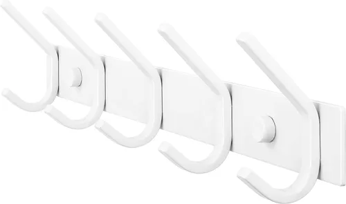Miniatura 11 de WEBI Perchero de pared, 8 ganchos, 24" de largo, ganchos para colgar abrigos montados en la pared, gancho para colgar abrigos, estante de ganchos