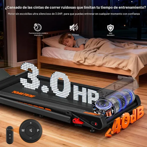 Miniatura 6 de Treadmill with Speaker, 6-in-1 7.5MPH Foldable Treadmill for Home with App Compatible, Walking Pad with 10% Incline, LED Display, 3.0HP Brushless