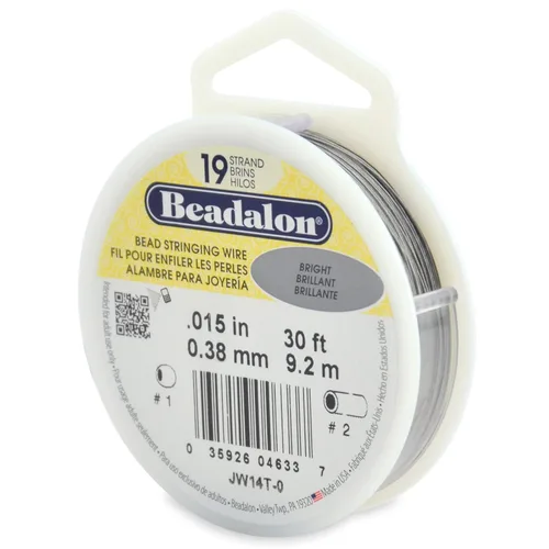 Miniatura 8 de Beadalon Alambre de cuerda de cuentas de acero inoxidable de 19 hebras, 0.018 pulgadas / 0.018 in, bronce, 100 pies / 101.7 ft