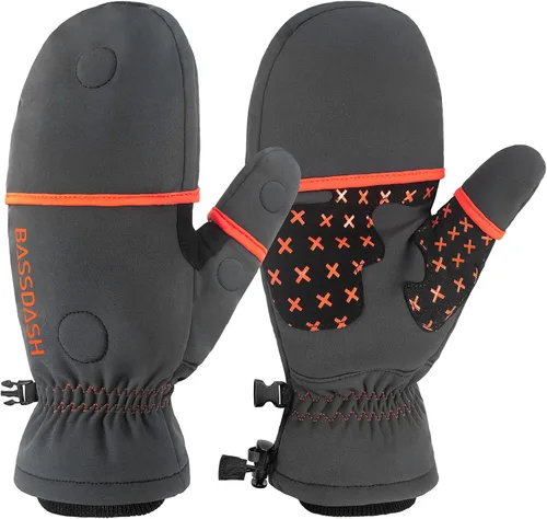 Miniatura 4 de BASSDASH WinteFlex Guantes de pesca en hielo aislantes con protección contra el frío, sin dedos, resistentes al agua para hombres y mujeres