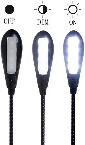 Miniatura 5 de HANERDUN Brillante LED USB Lámpara de lectura de luz para portátil Cuello Flexible Negro