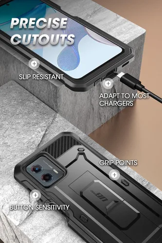 Miniatura 6 de SUPCASE Unicorn Beetle Pro - Funda para Moto G 5G 2023, protector de pantalla integrado de cuerpo completo, resistente clip para cinturón y funda